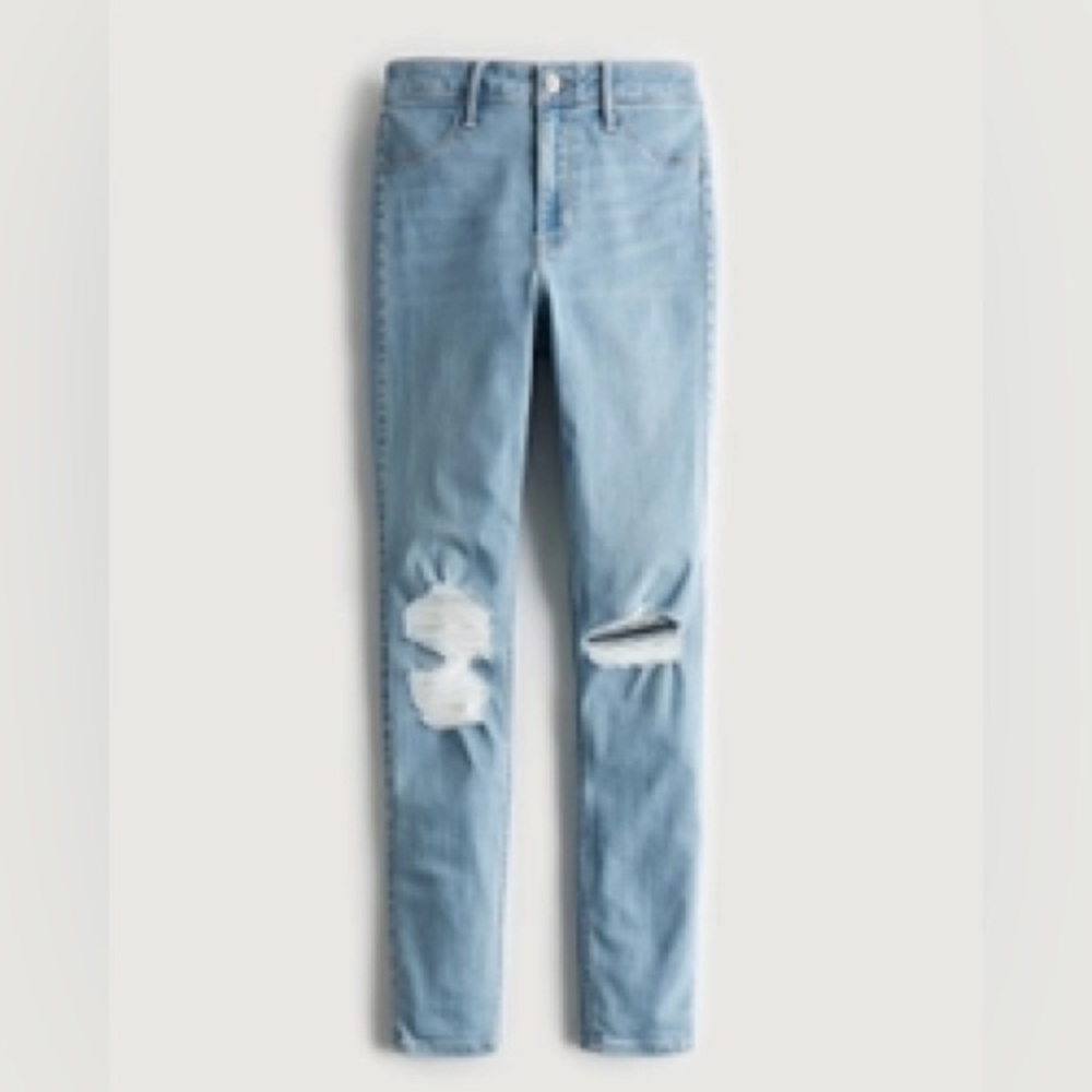 NWT High Rise Ripped Jean Leggings - Picture 5 of 5